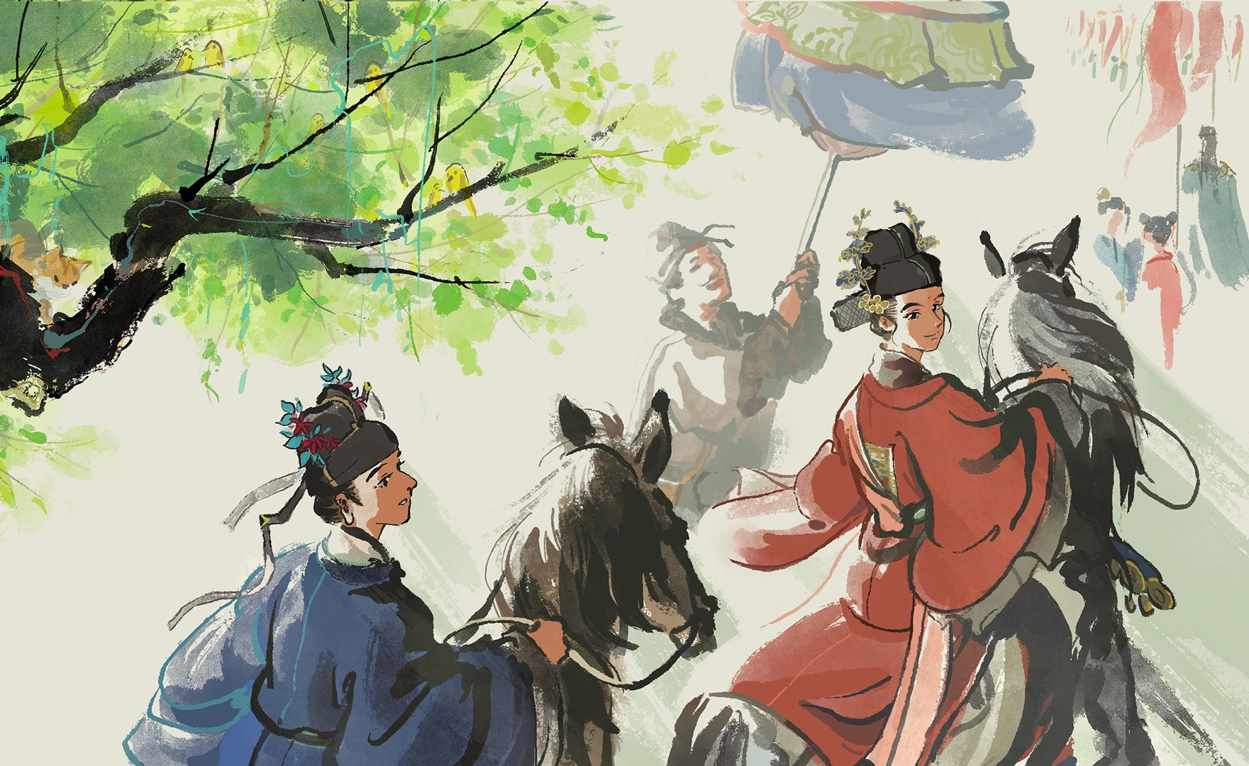 In the prime of youth, high-spirited and bold. [A scene from Jiangnan Baijingtu.] https://www.taptap.cn/moment/416286838831973169